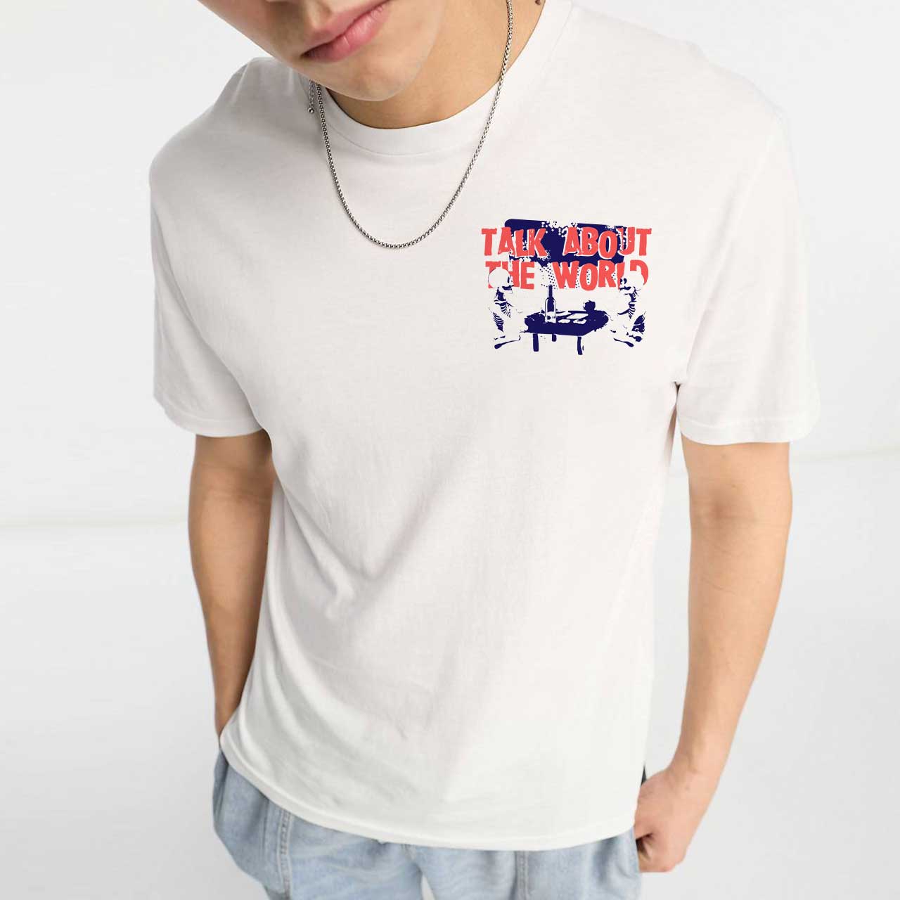 تیشرت اسکلت طرح گفتگو درباره جهان
