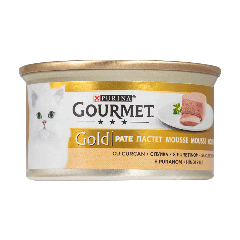 کنسرو غذای گربه گورمت Gourmet Gold Turkey وزن ۸۵ گرم