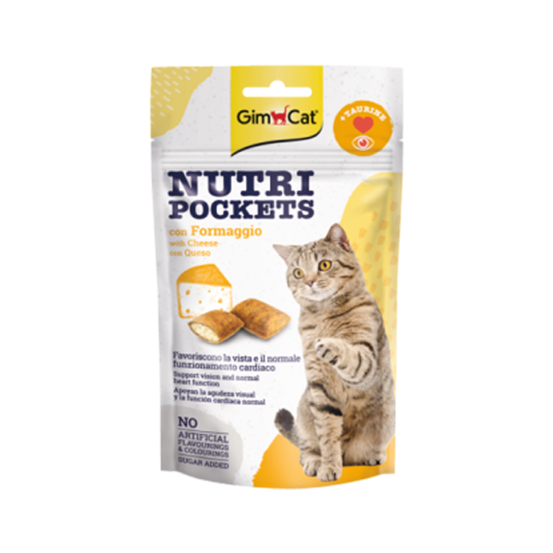 اسنک تشویقی نوتری گربه جیم کت با طعم پنیر GimCat Nutri Pockets Cheese وزن 60 گرم