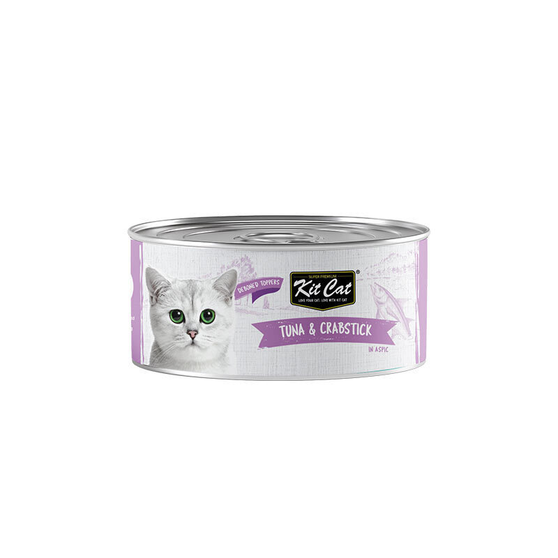 کنسرو غذای گربه کیت کت با طعم ماهی تن و خرچنگ KitCat Tuna & Crabstick وزن 80 گرم