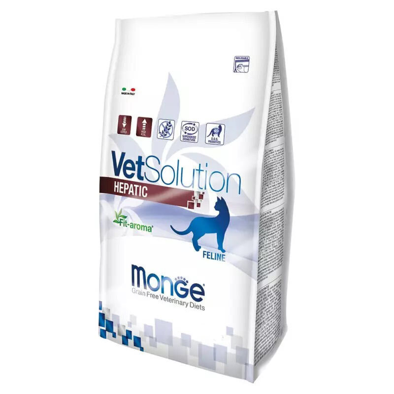 غذای خشک درمانی مونژ برای گربه‌های دارای مشکلات کبدی با طعم مرغ Monge Hepatic Cat Food With Chicken وزن 1.5 کیلوگرم