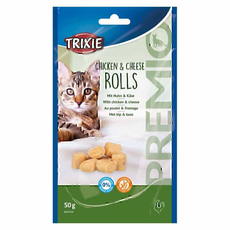 تشویقی گربه رولی تریکسی با طعم مرغ و پنیر Trixie Chicken & Cheese Rolls وزن 50 گرم