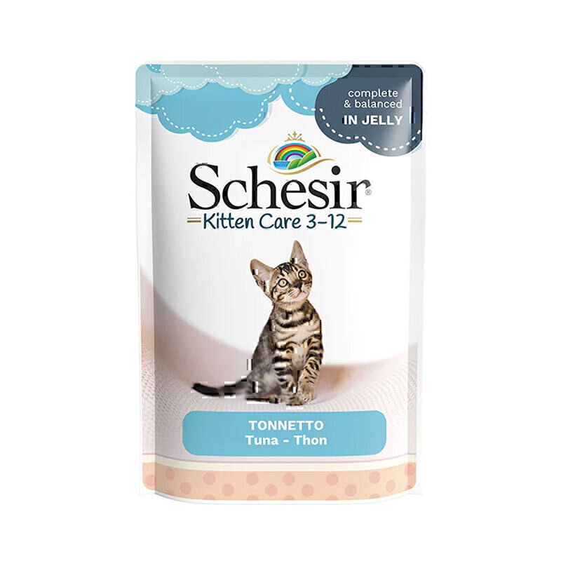 پوچ بچه گربه شسیر با طعم ماهی تن Schesir Kitten Care Tonnetto وزن 85 گرم