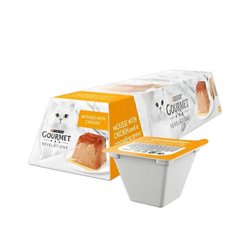 غذای کاسه ای گربه با بافت موس گورمت با طعم مرغ Gourmet Revelations Mousse with Chicken بسته 2 عددی