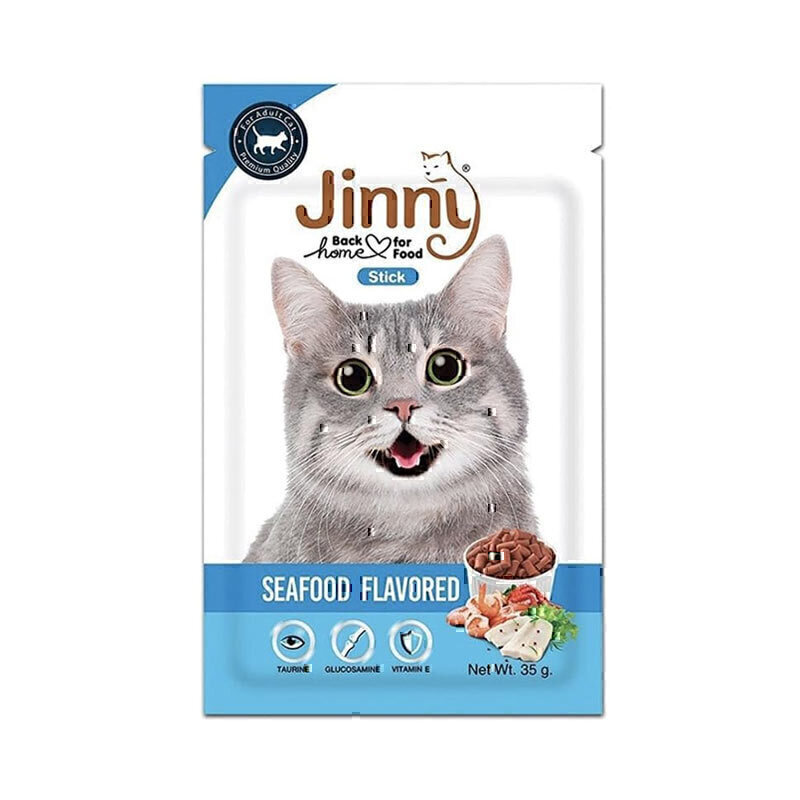 تشویقی گربه جرهای جینی با طعم غذای دریایی JerHigh Jinny Cat Treat With Seafood وزن 35 گرم