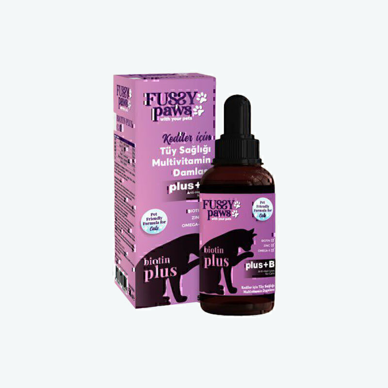 قطره بیوتین پلاس گربه فاسی پاوز Fussy Paws Biotin Plus Drop حجم 50 میلی‌لیتر