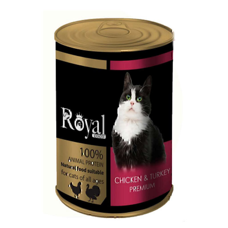 کنسرو پته گربه رویال کوکو با طعم گوشت مرغ و بوقلمون وزن 380 گرم