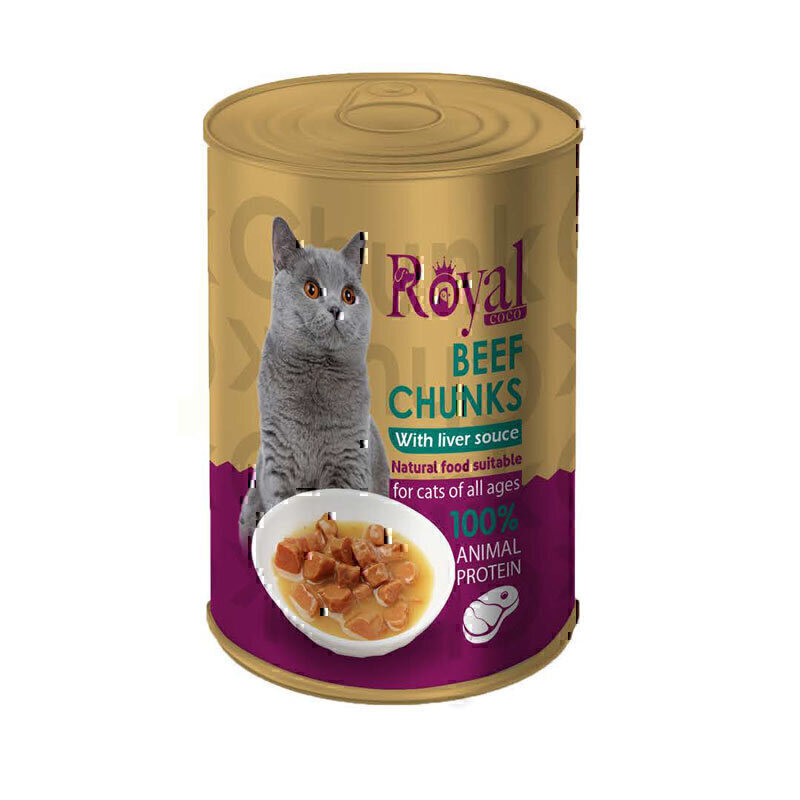 کنسرو چانک گربه رویال کوکو با طعم گوشت گاو وزن 380 گرم