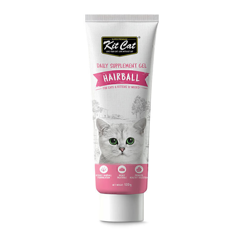 خمیر رفع گلوله مویی گربه کیت کت Kit Cat Hairball Daily Supplement Gel وزن 120 گرم
