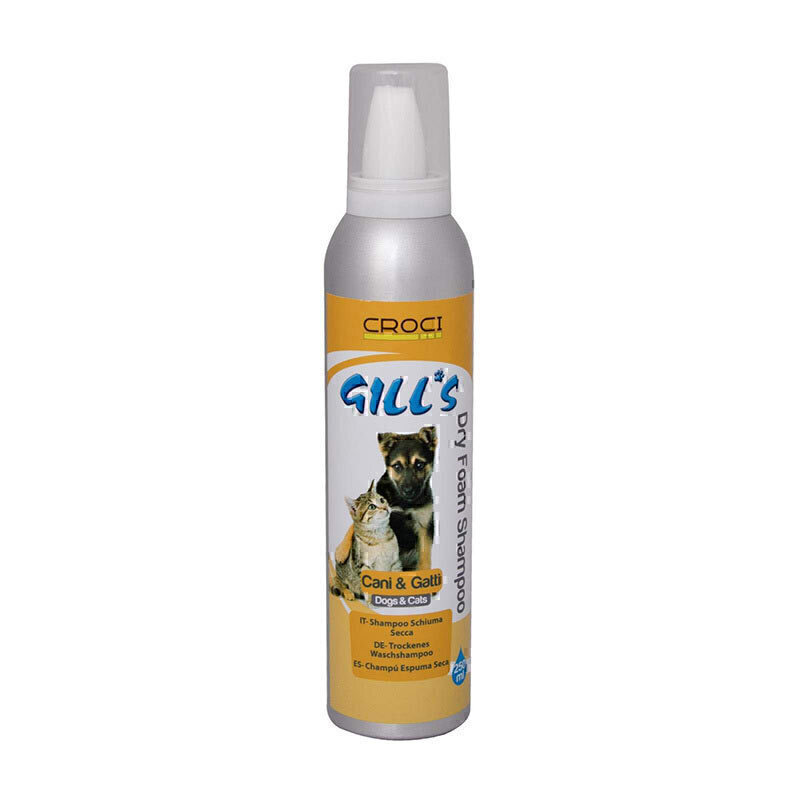 شامپو سگ و گربه کروچی مدل Gills Dry foam حجم 250 میلی لیتر