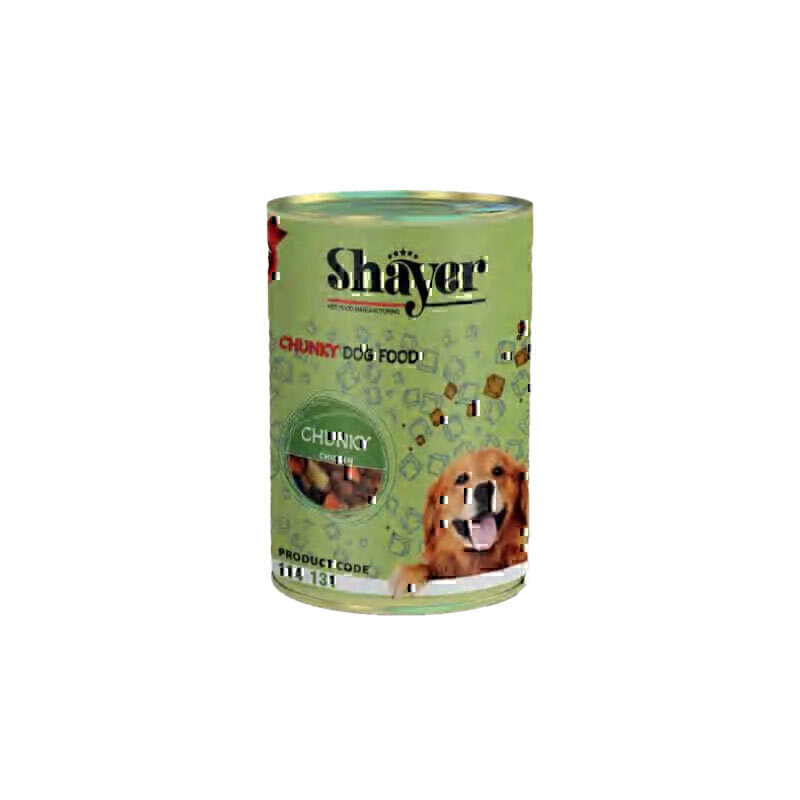 کنسرو غذای سگ با طعم مرغ شایر Shayer Chunky Chicken وزن 400 گرم