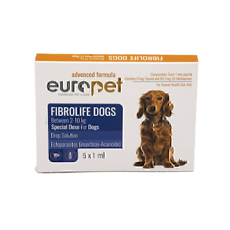 قطره ضد انگل سگ یوروپت Europet ‌‌Fibrolife Drop بسته 5 عددی