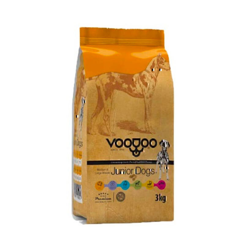 غذای خشک توله سگ وودو VooDoo Medium & Large Junior وزن 3 کیلوگرم