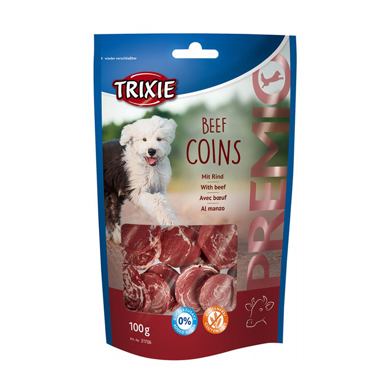 تشویقی سکه ای سگ تریکسی با طعم گوساله Trixie Beef Coins وزن 100 گرم