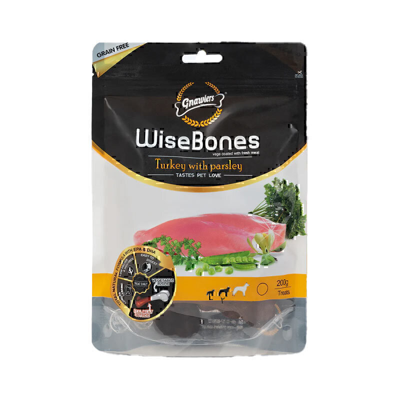 تشویقی سگ استخوان بزرگ گناولرز با طعم بوقلمون و جعفری Gnawlers Large Turkey And Parsley Dog Treat بسته 2 عددی