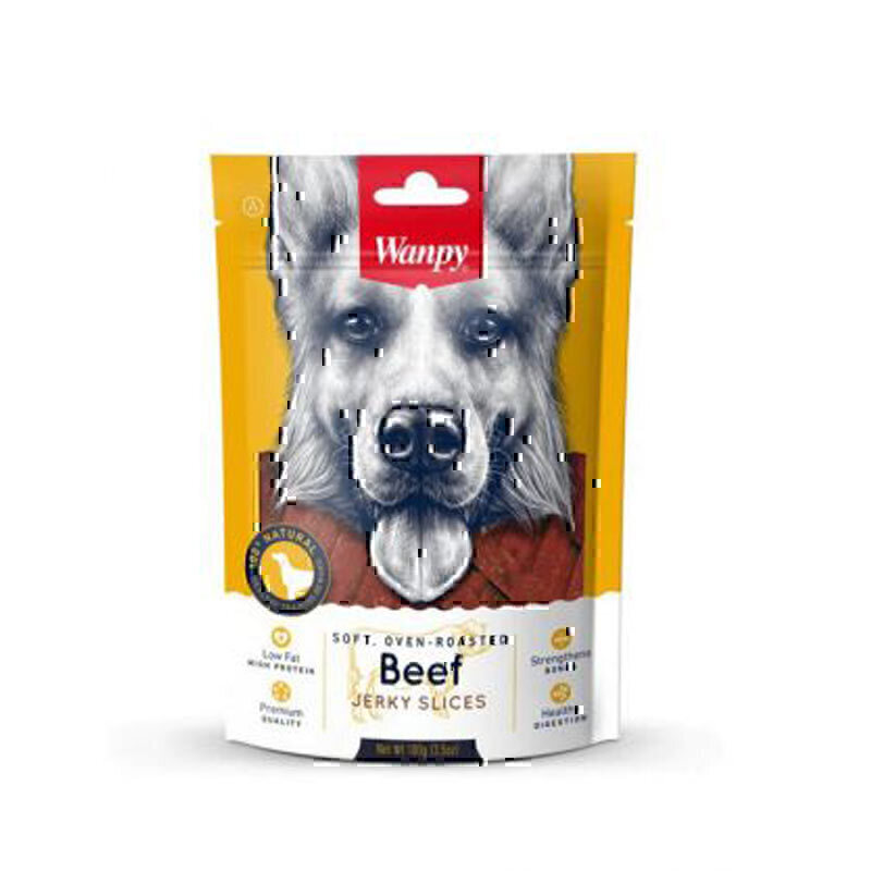 تشویقی رشته ای سگ ونپی با طعم گوشت گاو Wanpy Beef Jerky Slices وزن 100 گرم