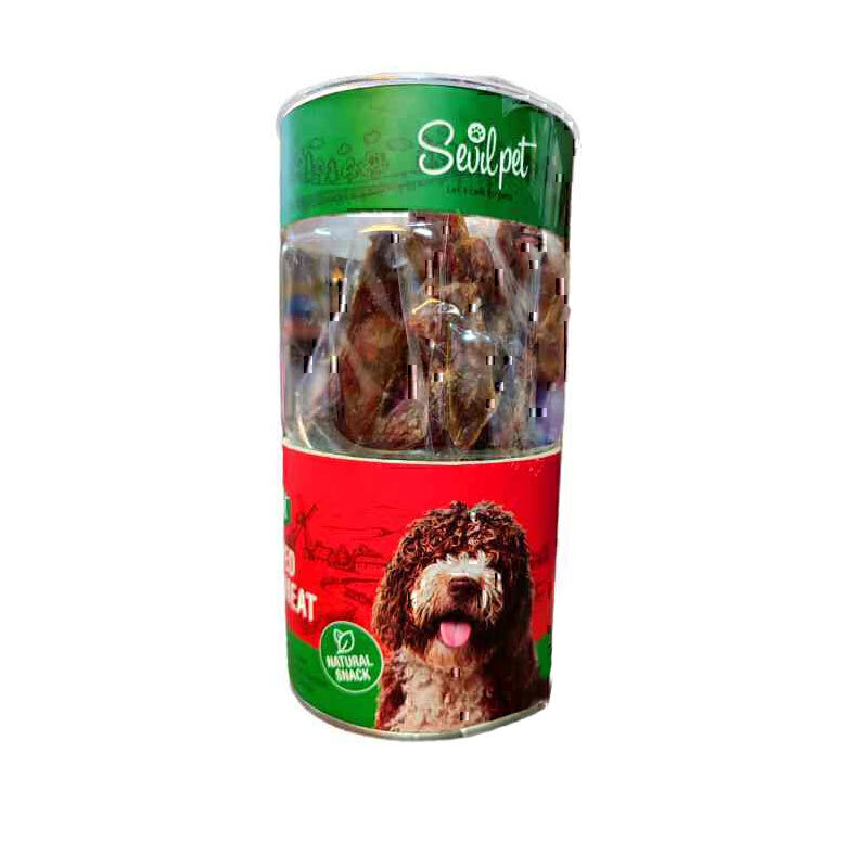 تشویقی گوشت نواری گاو سویل پت مناسب برای سگ نژاد کوچک و متوسط Sevil Pet Striped Beef Meat وزن 80 گرم