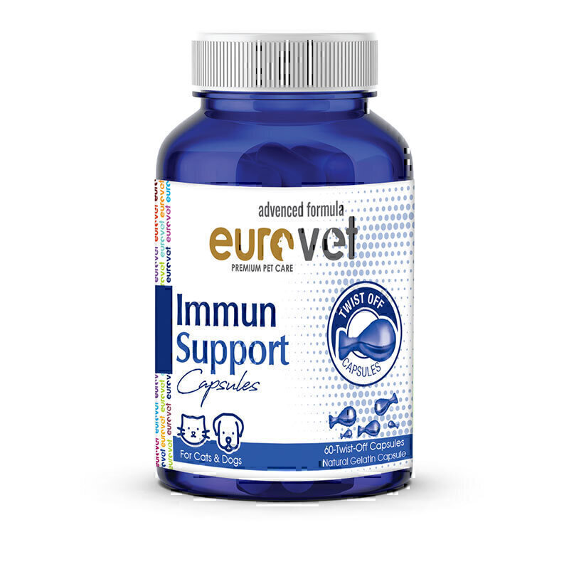 قرص تقویت کننده سیستم ایمنی حیوانات یورووت Eurovet Immun support بسته 60 عددی