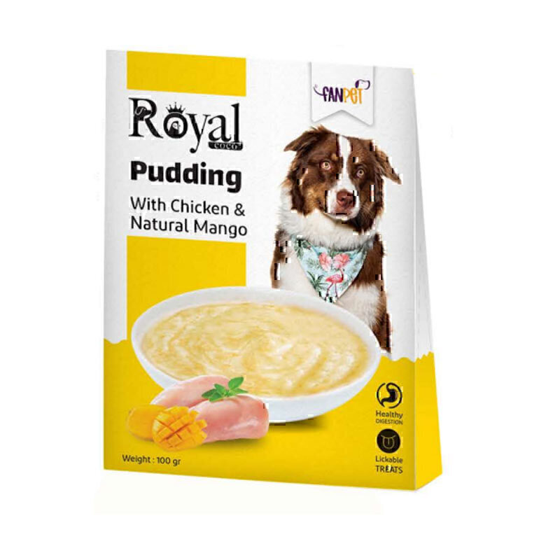 پودر پودینگ سگ رویال کوکو با طعم مرغ و انبه وزن 100 گرم