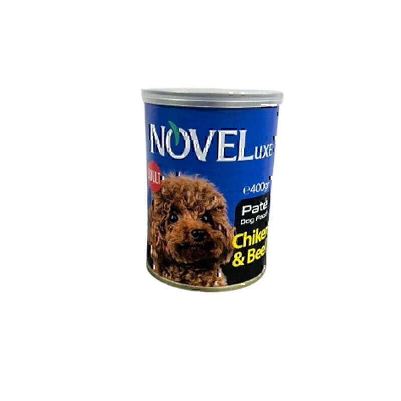 کنسرو سگ پته نوول لوکس با طعم مرغ و گوشت Novel Pate Dog Food With Chicken & Beef وزن 4۰۰ گرم