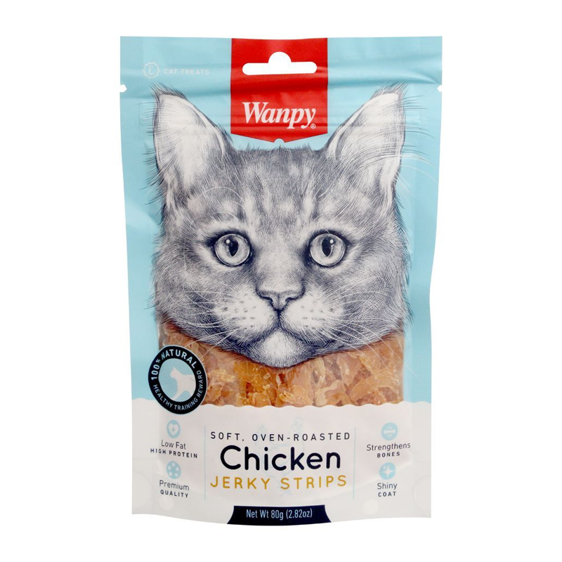 تشویقی گربه ونپی مدل Chicken Jerky Strips وزن 80 گرم