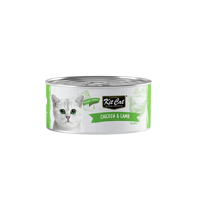 کنسرو غذای گربه کیت کت با طعم مرغ و بره KitCat Chicken & Lamb وزن 80 گرم