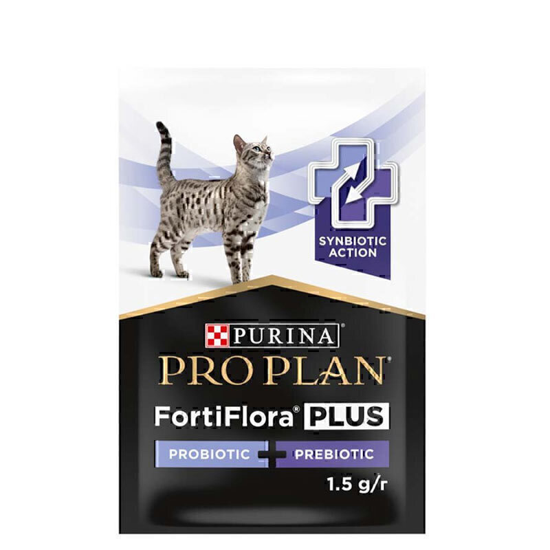 ساشه پودر مکمل پروبیوتیک و پریبیوتیک گربه پروپلن Proplan FortiFlora Plus Probiotic + Prebiotic وزن 1.5 گرم