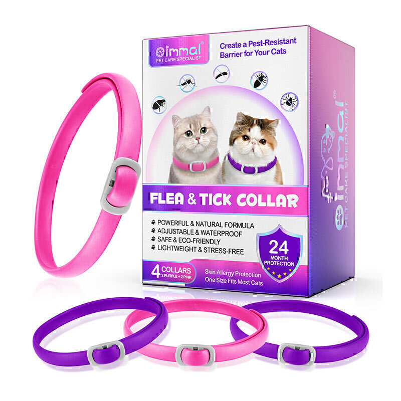 قلاده ضدکک و کنه گربه اویمال بنفش و صورتی Oimmal Purple And Pink Flea & Tick Collar For Cats