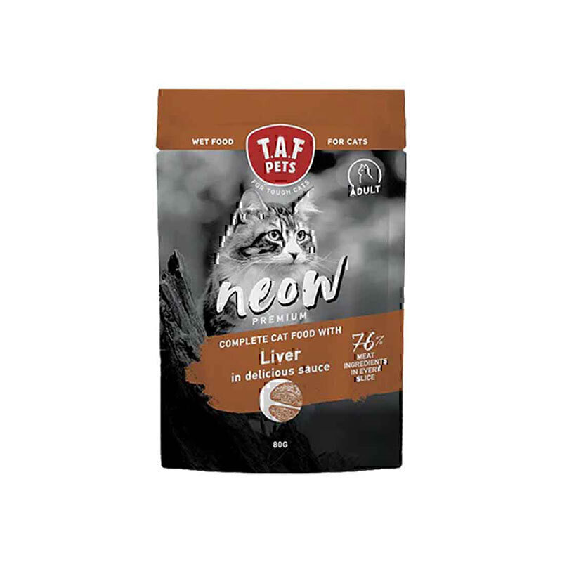 پوچ گربه بالغ تاف پتز با طعم جگر T.A.F. Pets Adult Pouch Liver in Sauce وزن 80 گرم
