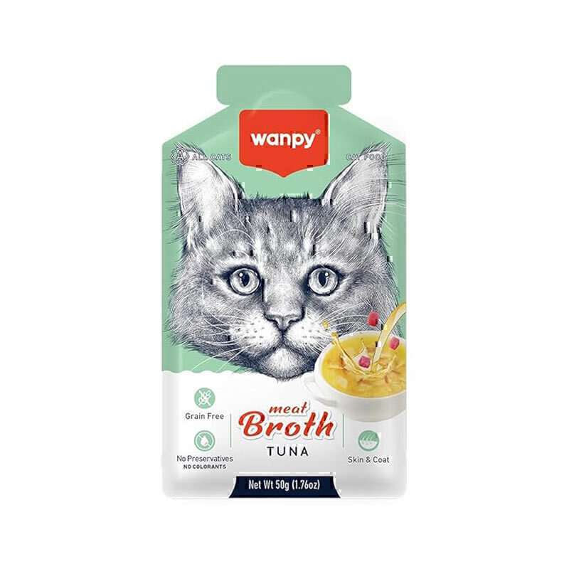 سوپ گربه ونپی با طعم ماهی تن Wanpy Cat Meat Broth With Tuna وزن 50 گرم