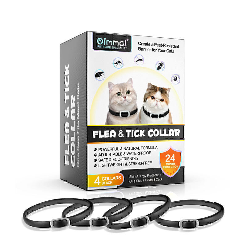 قلاده ضد کک و کنه گربه اویمال مشکی Oimmal Flea & Tick Collar For Cats بسته 4 عددی