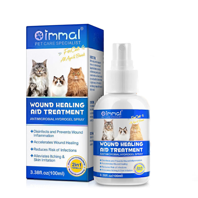 اسپری التیام بخش زخم گربه اویمال Oimmal Wound Healing Aid Treatment حجم 100 میلی لیتر