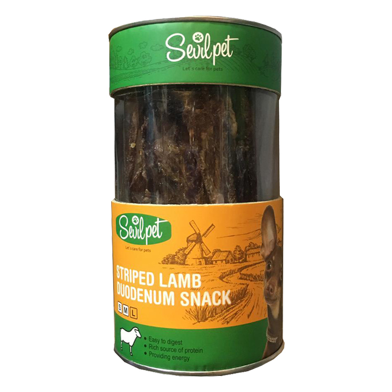 تشویقی سگ سویل پت مدل روده بره Striped Lamb Duodenum وزن 80 گرم