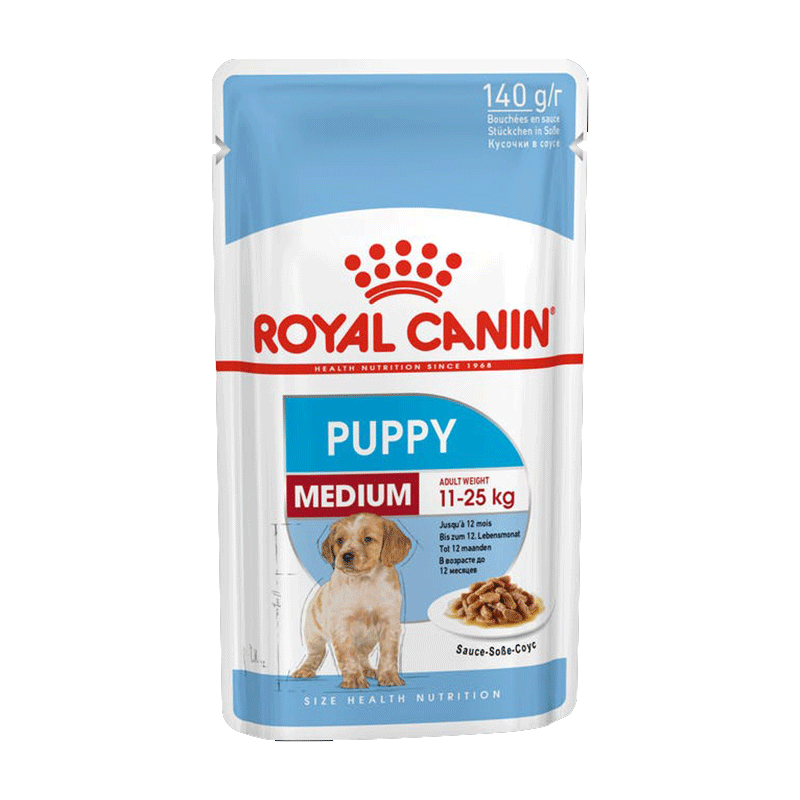 پوچ توله سگ نژاد متوسط رویال کنین Royal Canin Medium Puppy وزن 140 گرم