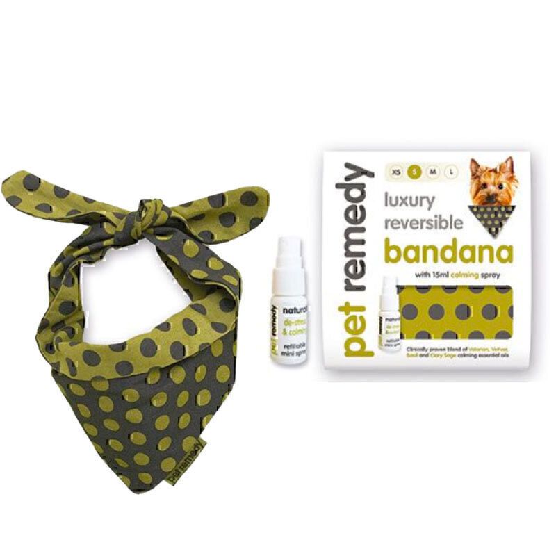 دستمال گردن همراه با اسپری آرامش بخش پت رمدی Pet Remedy Luxury Bandana Calming Kit سایز S