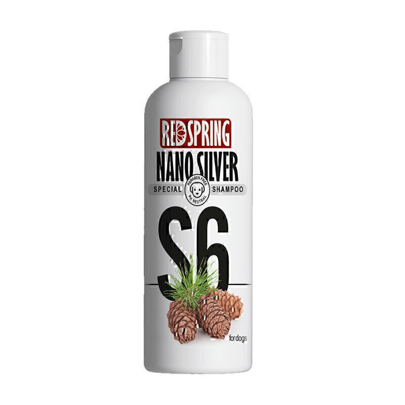 شامپو سگ S6 ضدعفونی کننده رداسپرینگ Redspring Nano silver Shampoo S6 حجم 300 میلی لیتر