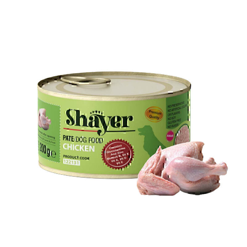 کنسرو پته سگ با طعم مرغ شایر Shayer Pate With Chicken وزن 200 گرم