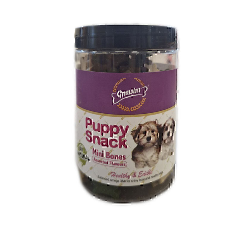 تشویقی سگ استخوان های کوچک گناولرز مخصوص پاپی Genawlers Puppy Snack Mini Bones وزن 250 گرم
