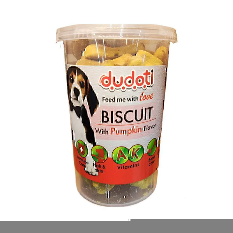 بیسکویت تشویقی سگ دودوتی با طعم کدو Dudoti Dog Treat Biscuits with Pumpkin وزن 150 گرم