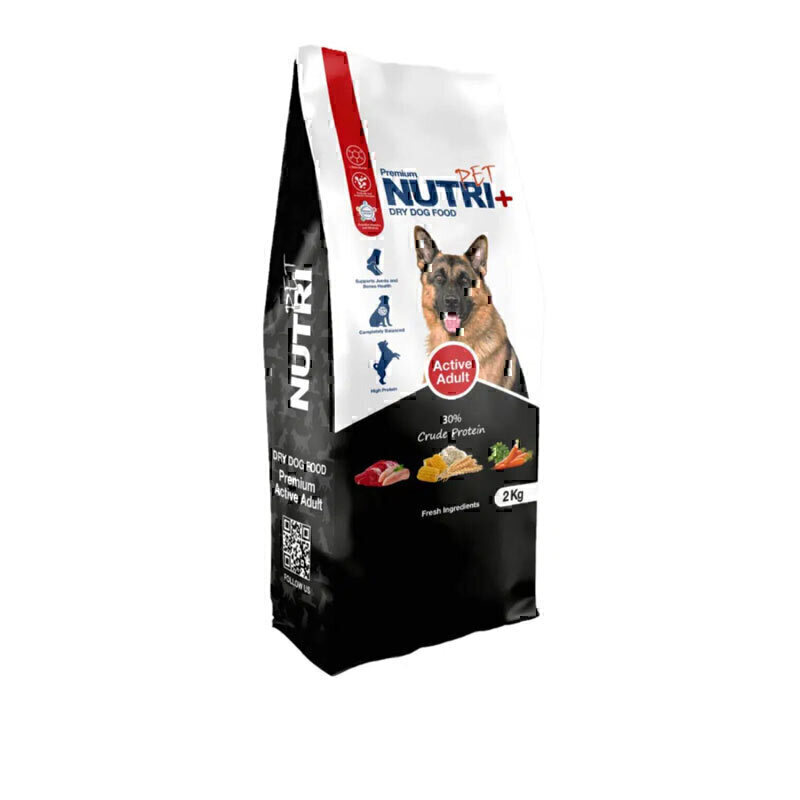 غذای خشک سگ بالغ نژاد بزرگ نوتری پلاس اکتیو Nutri Plus Active Adult Dog Food وزن 2 کیلوگرم